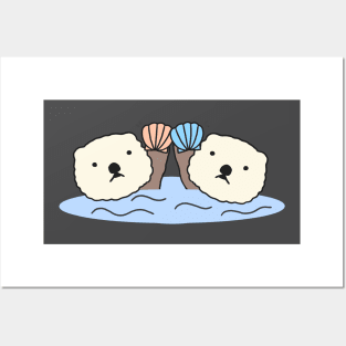 Cute Sea Otter Anime Simple Aesthetic Kawaii Animal - 2 Posters and Art